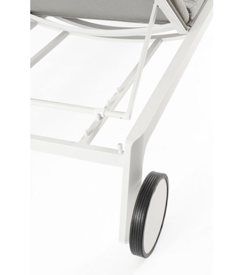 Lettino Jalisco BIZZOTTO bianco con ruote outdoor – BHOME by Arredi Barbàra