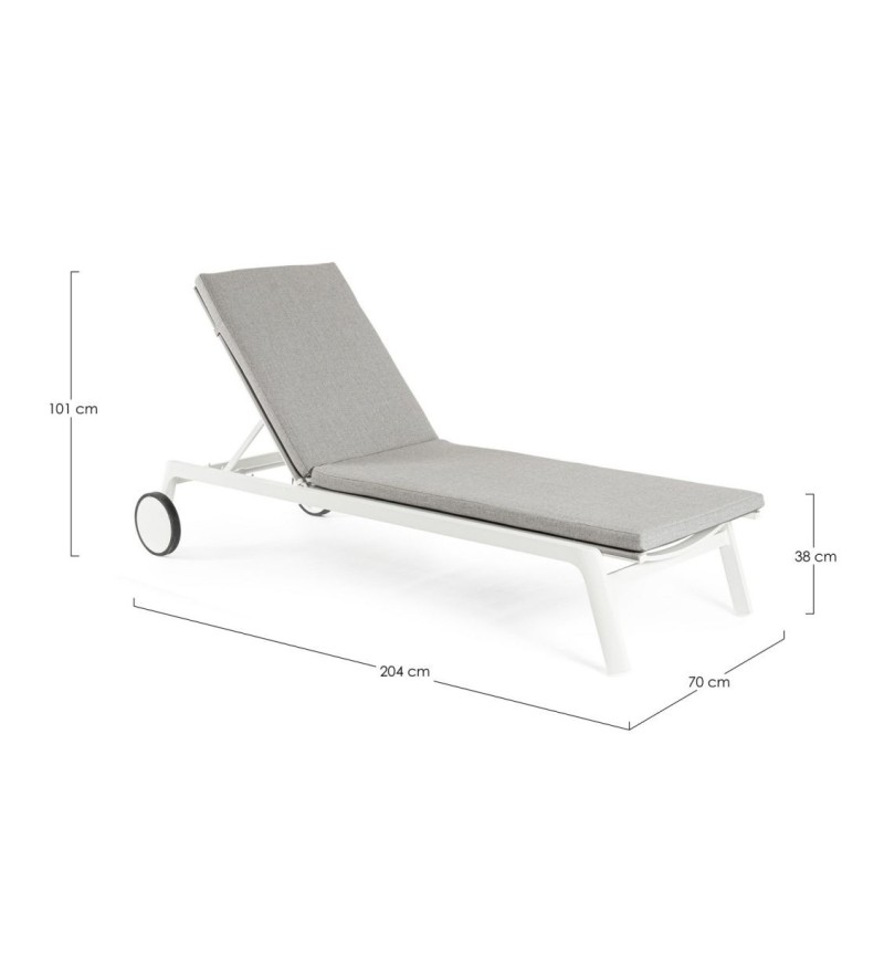 Jalisco sun lounger BIZZOTTO white outdoor – BHOME by Arredi Barbàra