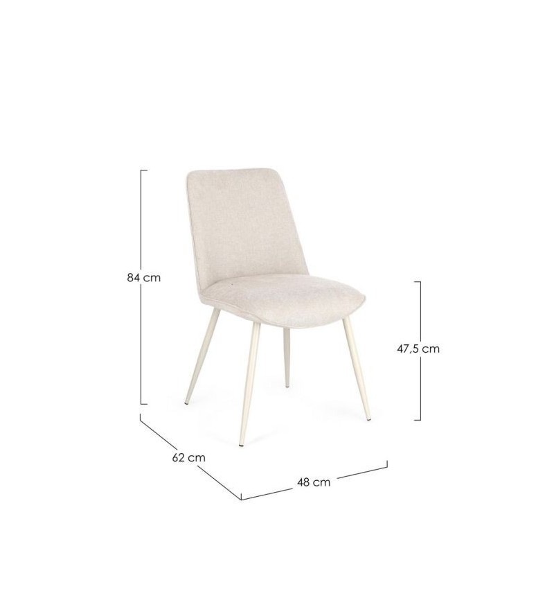 Sedia Cora BIZZOTTO beige in tessuto set 4 pezzi – BHOME by Arredi Barbàra