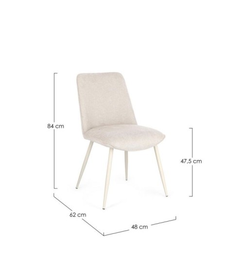 Sedia Cora BIZZOTTO beige in tessuto set 4 pezzi – BHOME by Arredi Barbàra