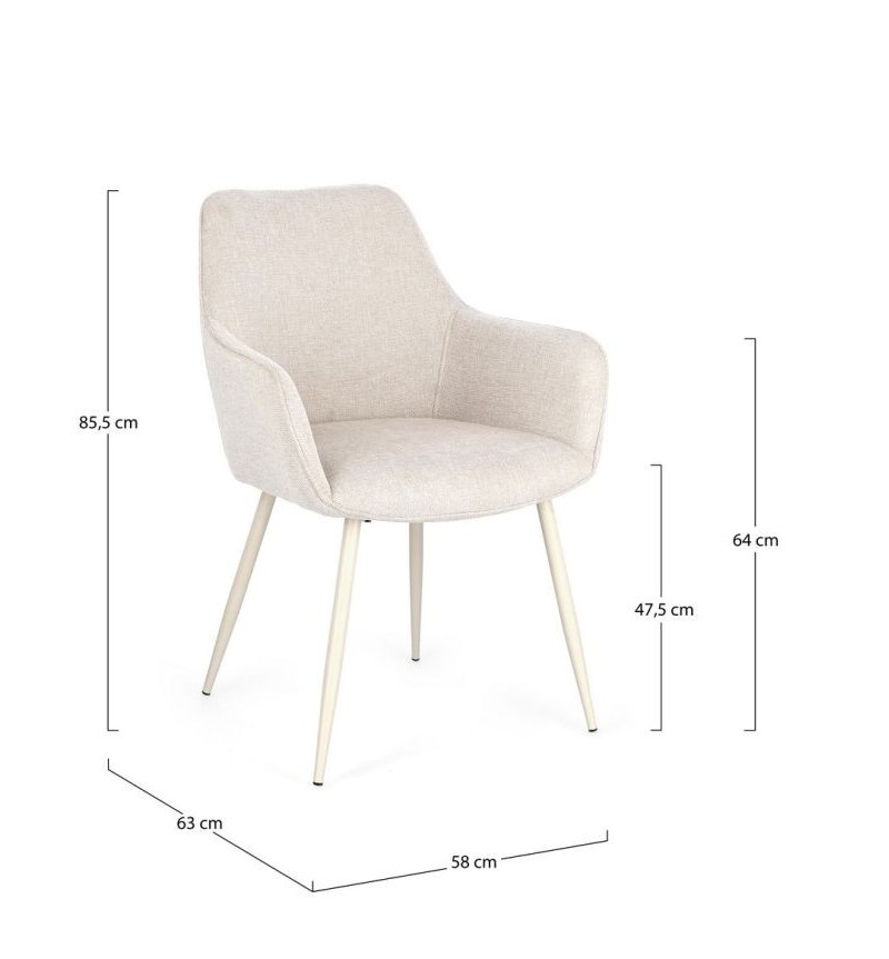 Sedia con braccioli Cora BIZZOTTO beige set 4 – BHOME by Arredi Barbàra