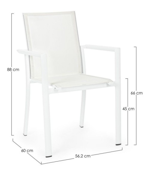 Chair Konnor BIZZOTTO stackable white set of 4 – BHOME by Arredi Barbàra