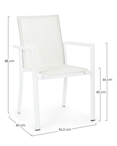 Chair Konnor BIZZOTTO stackable white set of 4 – BHOME by Arredi Barbàra