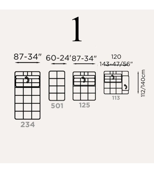 Divano modulare “Abba” – FRANCO FERRI