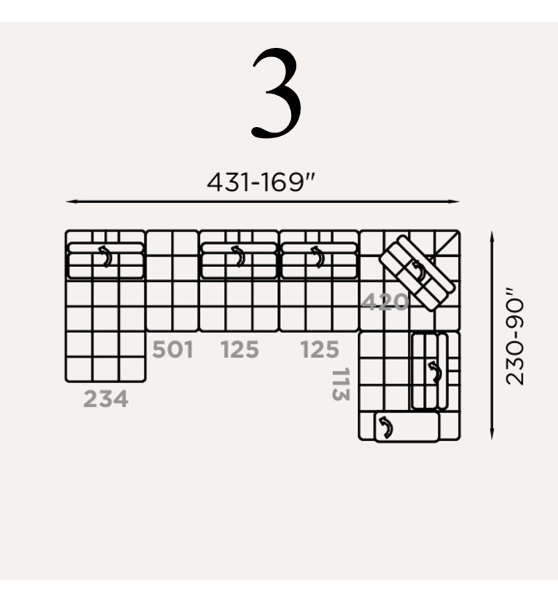 Divano modulare “Abba” – FRANCO FERRI