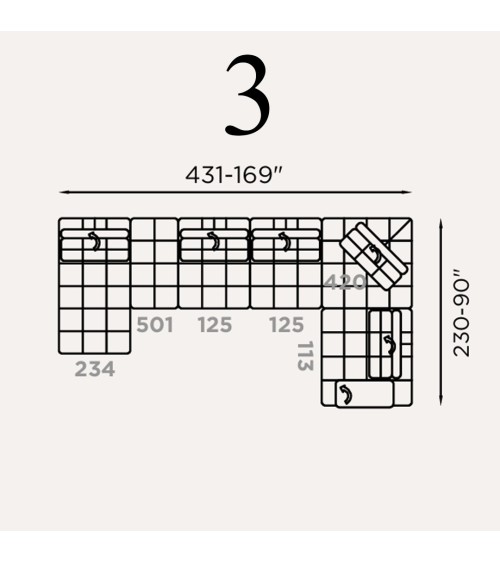 Divano modulare “Abba” – FRANCO FERRI