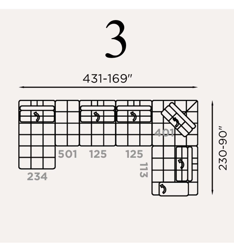 Divano modulare “Lella” – FRANCO FERRI