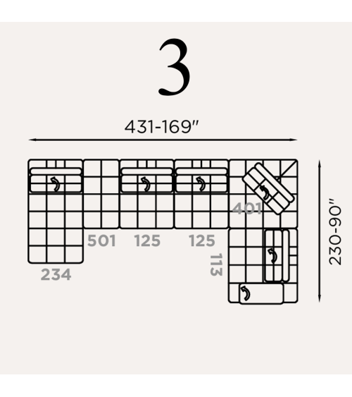 Divano modulare “Lella” – FRANCO FERRI