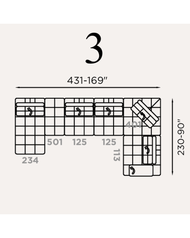 Modular sofa Lella FRANCO FERRI Brera 58 | BHOME by Arredi Barbàra