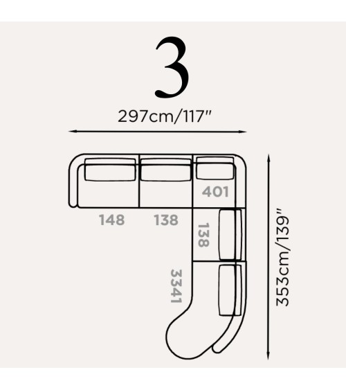 Divano modulare “Lume” Brera 58 – FRANCO FERRI