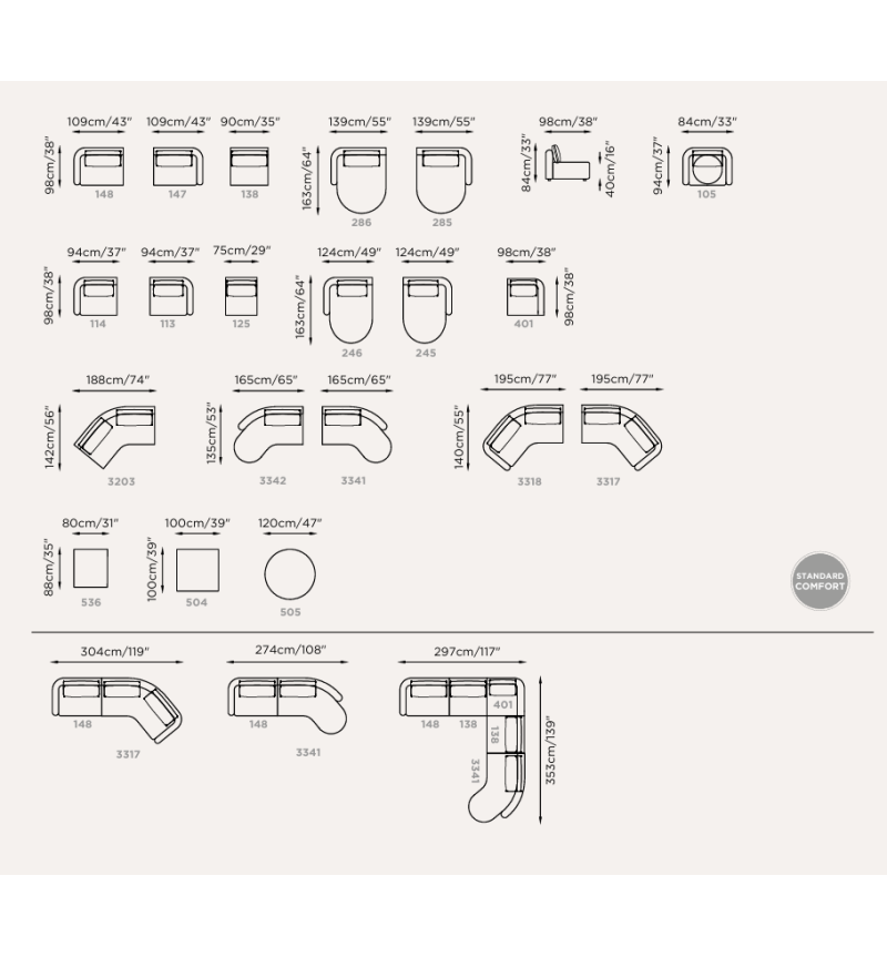 Divano modulare “Lume” Brera 58 – FRANCO FERRI