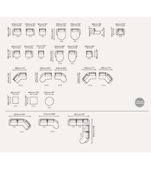 Modular Sofa Lume Brera 58 FRANCO FERRI | BHOME by Arredi Barbàra