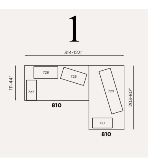 Divano modulare “Taka” Brera 58 – FRANCO FERRI