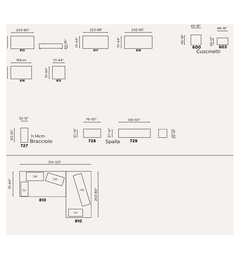Divano modulare “Taka” Brera 58 – FRANCO FERRI