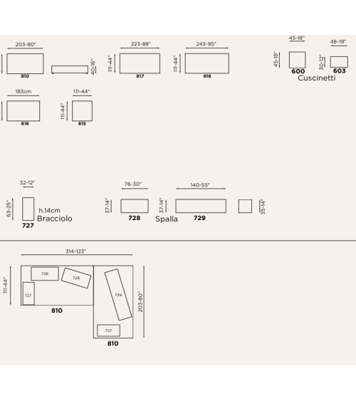 Divano modulare “Taka” Brera 58 – FRANCO FERRI