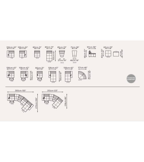 Divano modulare “Twin” Brera 58 – FRANCO FERRI