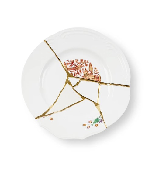 Kintsugi Seletti Gold Porcelain Design Plate | BHOME