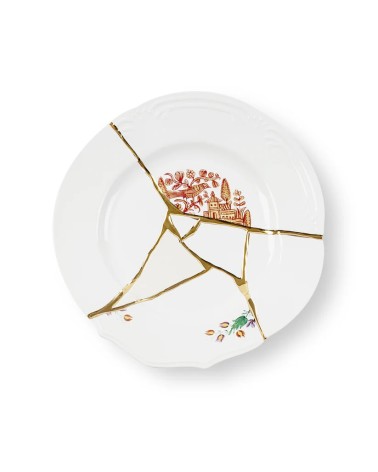 Kintsugi Seletti Gold Porcelain Design Plate | BHOME