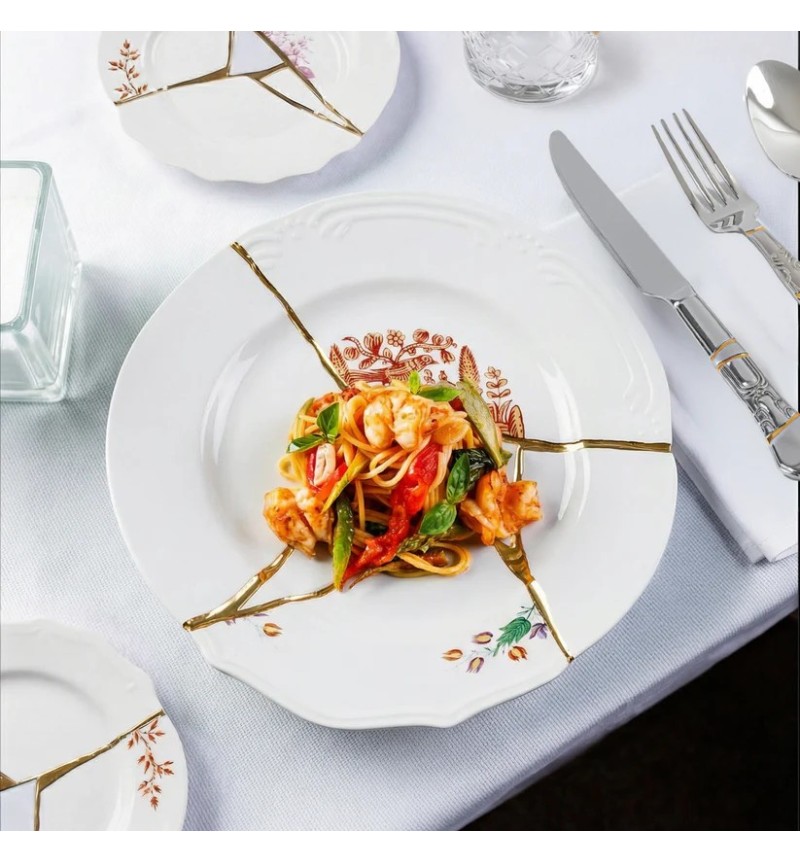 Piatto Kintsugi Seletti Design Oro Porcellana | BHOME