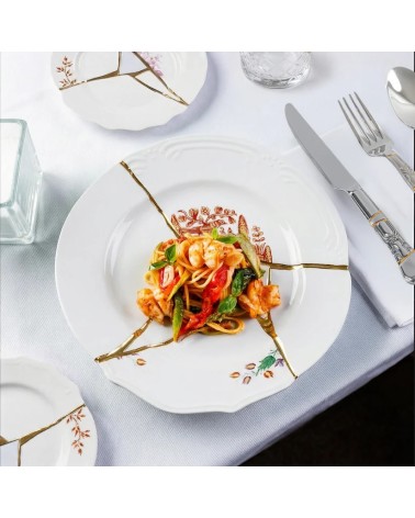 Kintsugi Seletti Gold Porcelain Design Plate | BHOME