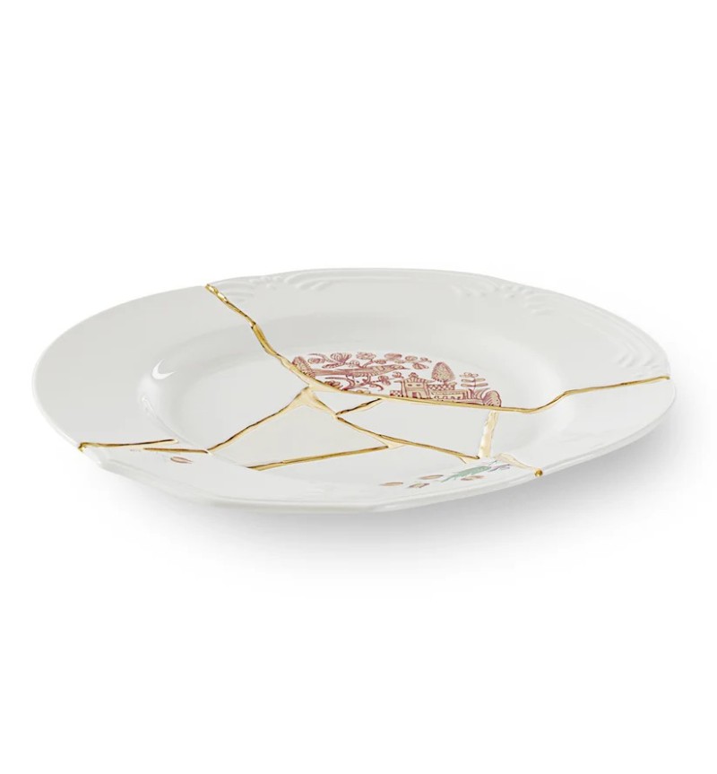 Piatto Kintsugi Seletti Design Oro Porcellana | BHOME
