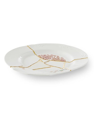 Kintsugi Seletti Gold Porcelain Design Plate | BHOME