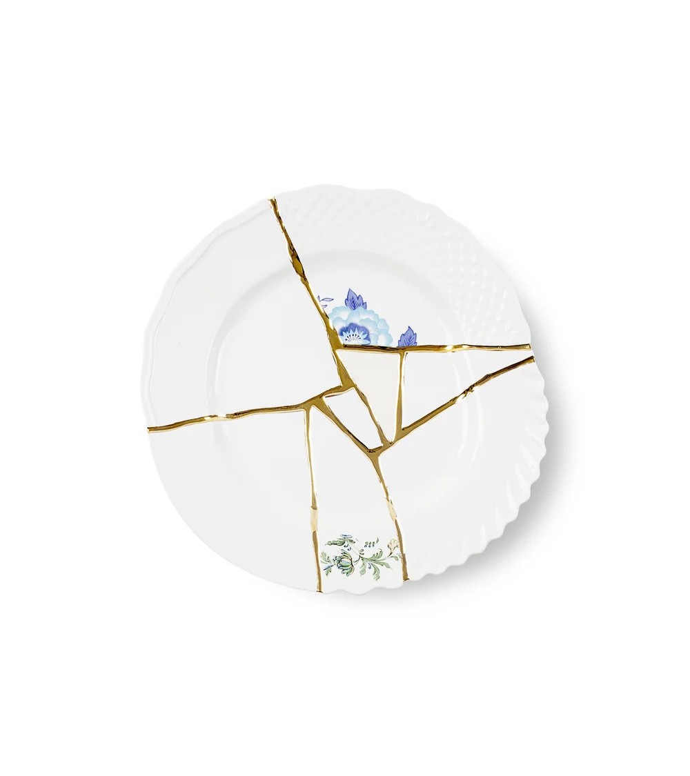 Kintsugi Piatto Piano 03 Seletti Gold Design | BHOME
