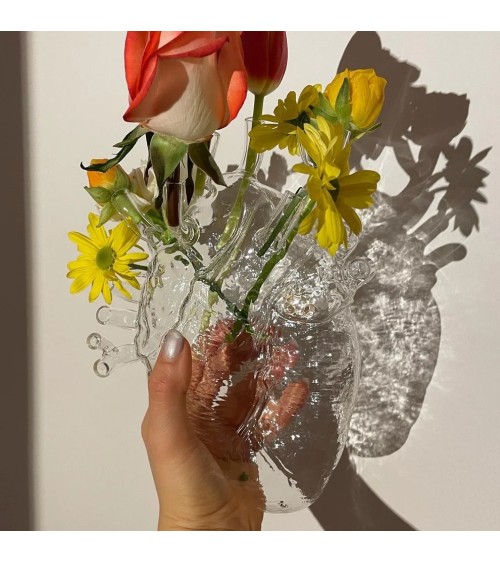 Love in Bloom Glass Seletti Heart Design Vase | BHOME