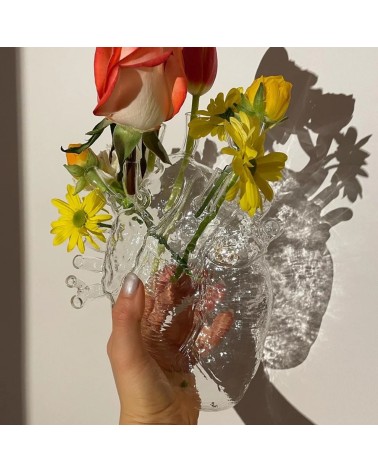 Love in Bloom Glass Seletti Heart Design Vase | BHOME