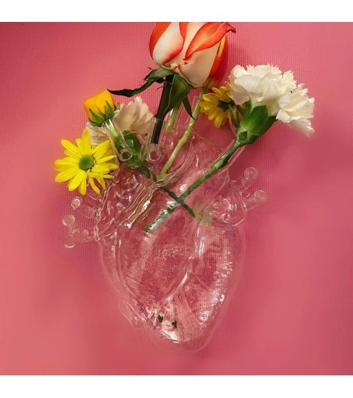 Love in Bloom Glass Seletti Heart Design Vase | BHOME