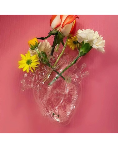 Love in Bloom Glass Seletti Heart Design Vase | BHOME