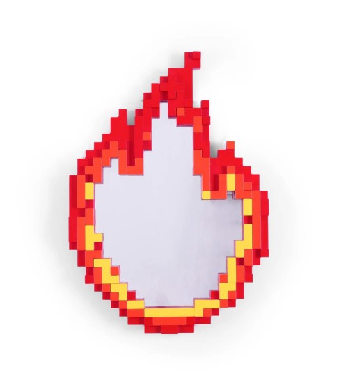 Specchio “Pixel Mirror – Flame” – SELETTI