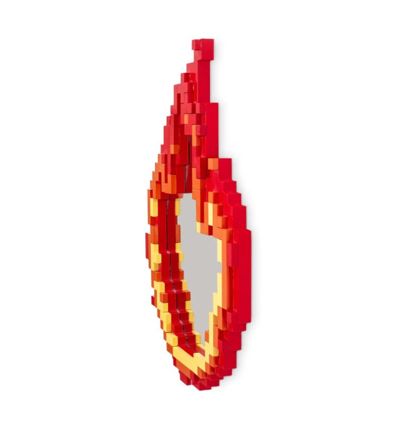 Specchio “Pixel Mirror – Flame” – SELETTI