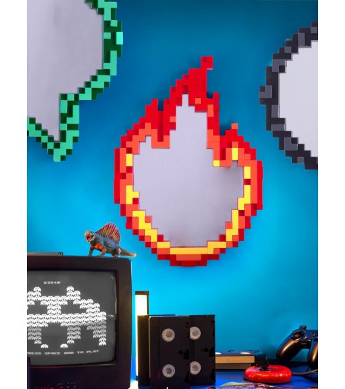 Specchio “Pixel Mirror – Flame” – SELETTI