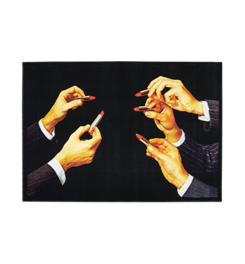 Tappeto rettangolare “Lipsticks Black” – SELETTI