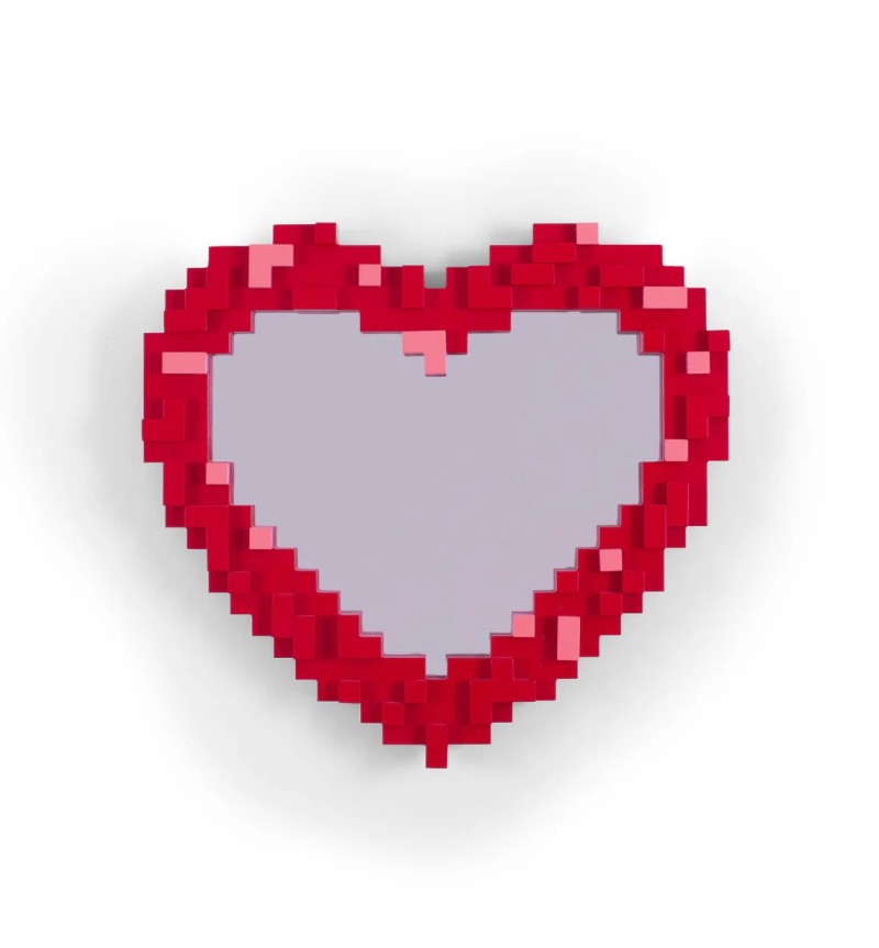 Specchio “Pixel Mirror – Heart” – SELETTI