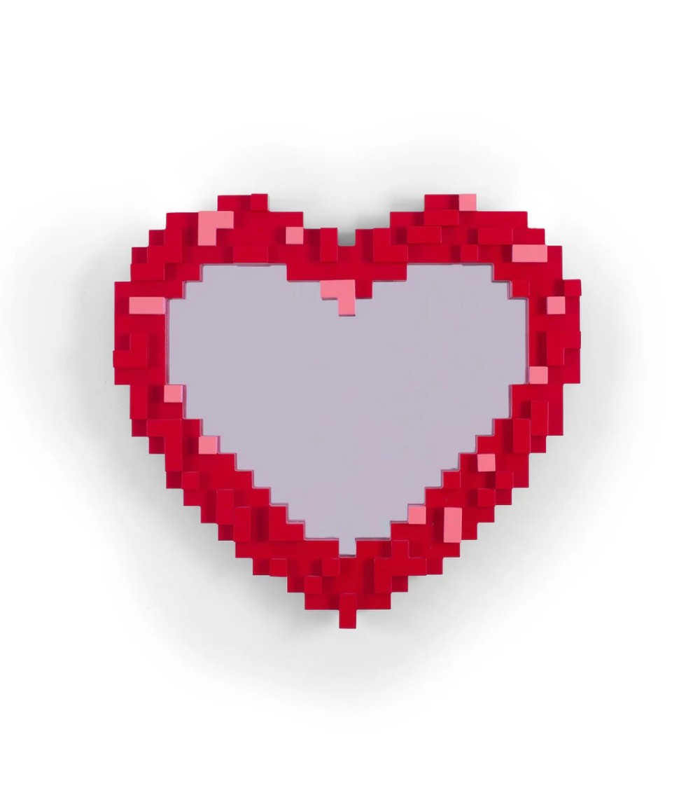 Specchio “Pixel Mirror – Heart” – SELETTI