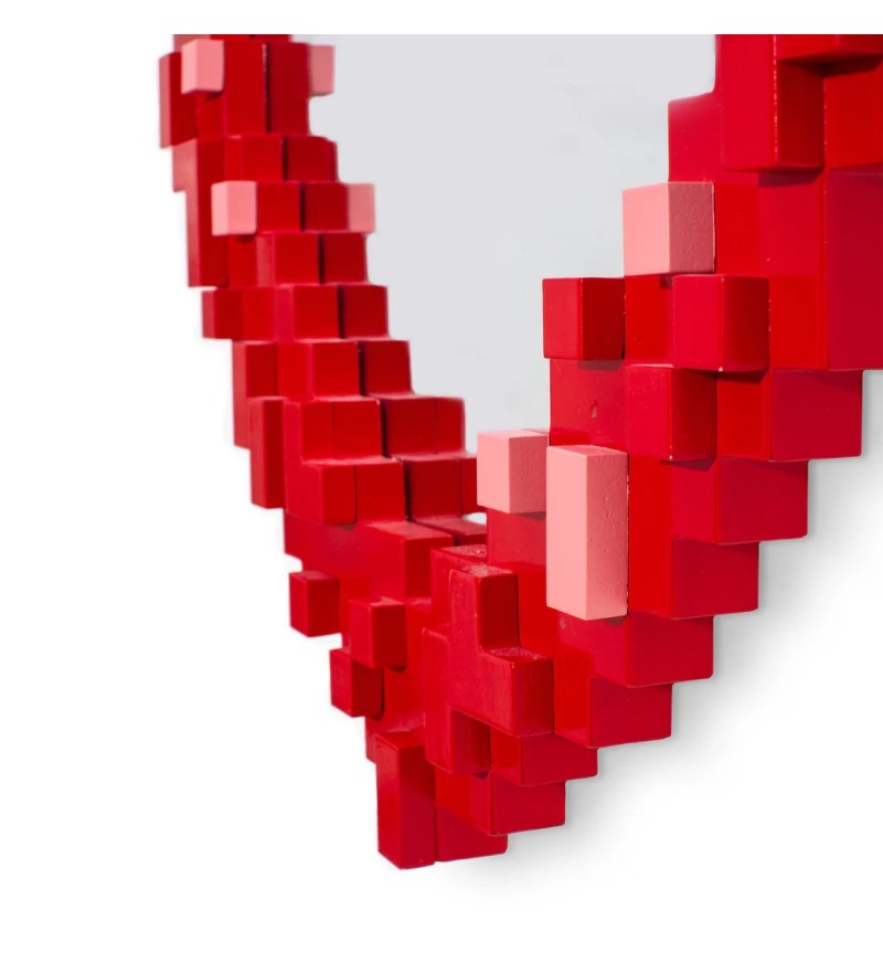 Specchio “Pixel Mirror – Heart” – SELETTI