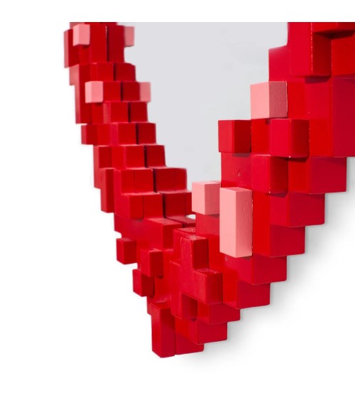 Specchio “Pixel Mirror – Heart” – SELETTI