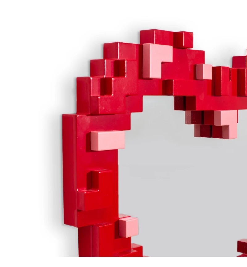 Specchio “Pixel Mirror – Heart” – SELETTI