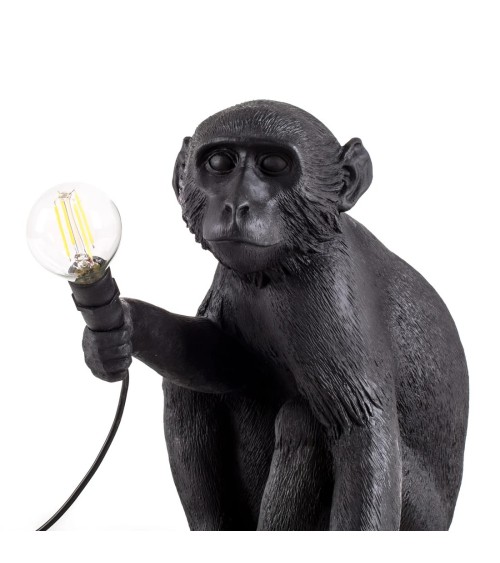 Monkey Lamp Black Sitting Seletti | BHOME