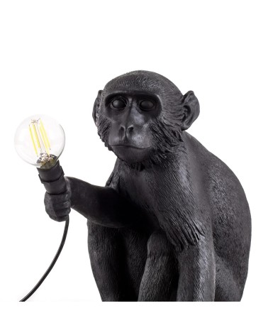 Monkey Lamp Black Sitting Seletti | BHOME