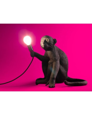 Monkey Lamp Black Sitting Seletti | BHOME