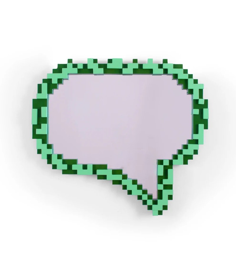 Specchio “Pixel Mirror Message” – SELETTI
