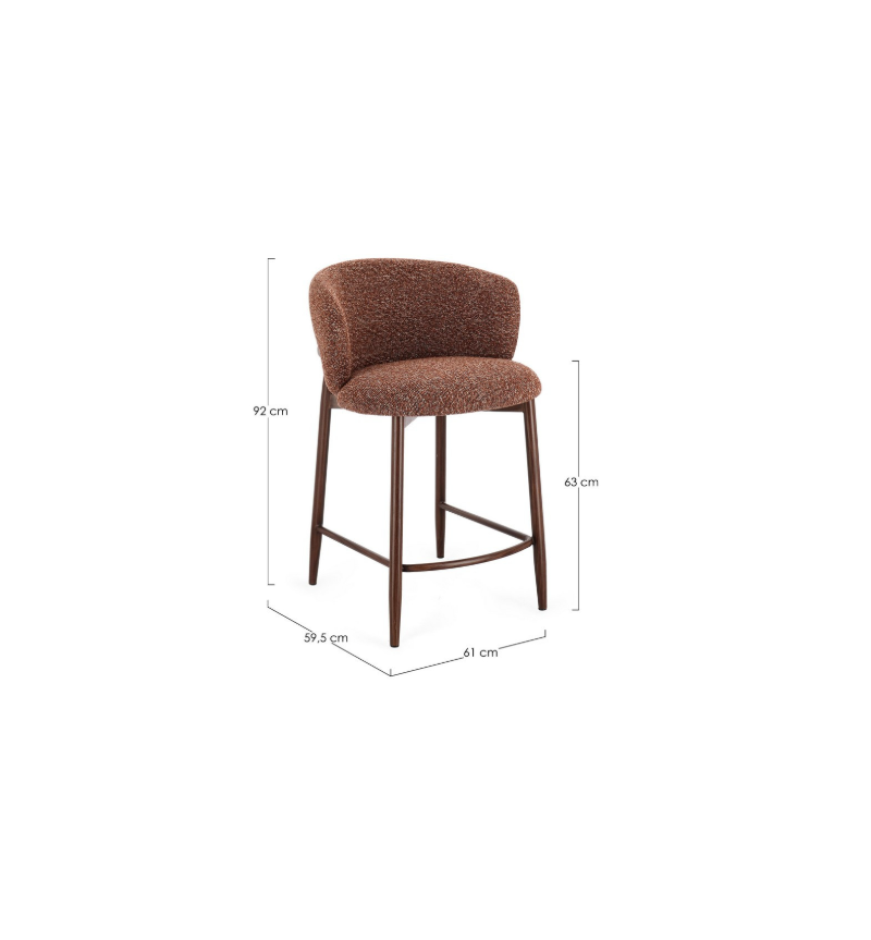 Sgabello AMALIA BIZZOTTO bouclé | BHOME by Arredi Barbàra