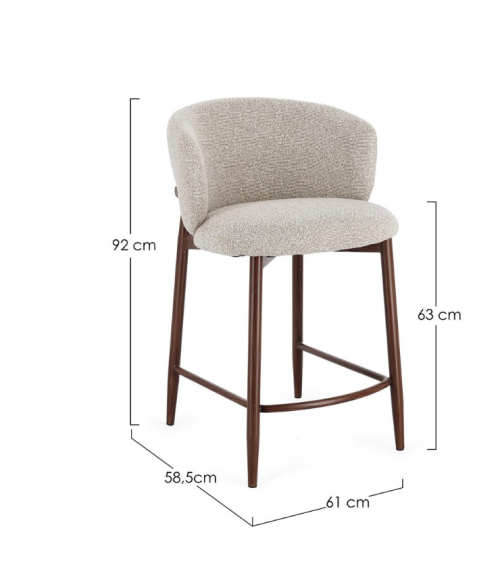 Tabouret AMALIA BIZZOTTO bouclé | BHOME by Arredi Barbàra