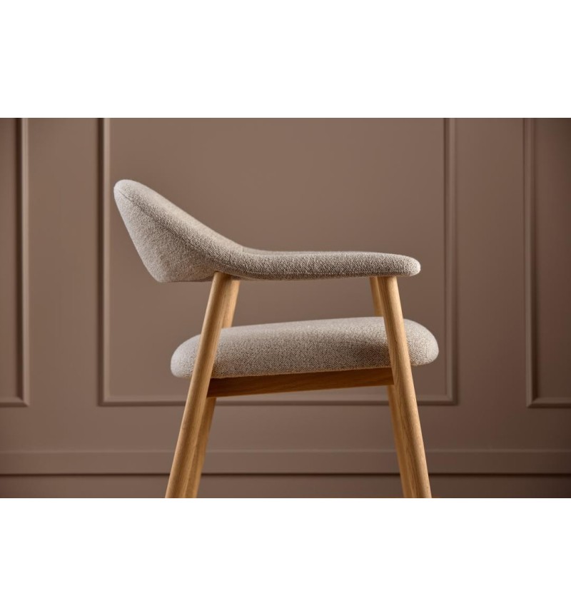 Silla lounge Addi en bouclé beige – ACT DISTRIBUZIONE