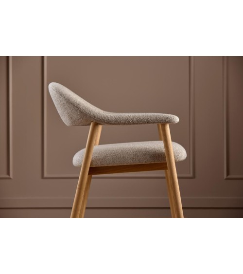 Silla lounge Addi en bouclé beige – ACT DISTRIBUZIONE