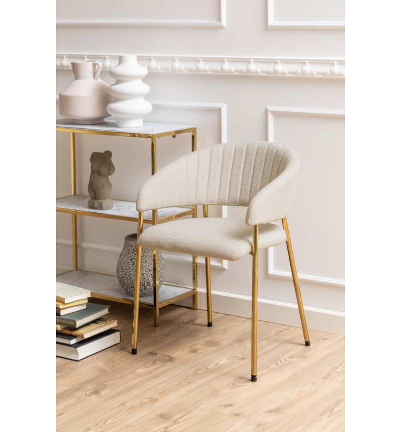 Silla Ann beige con reposabrazos – ACT DISTRIBUZIONE