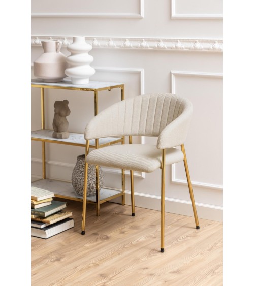 Silla Ann beige con reposabrazos – ACT DISTRIBUZIONE